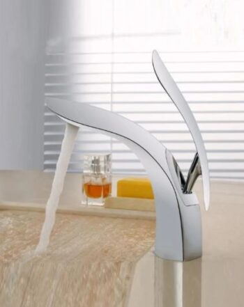 Krom Lüks Lavabo Batarya Oval Gümüş Gri Banyo Lavabo Musluğu Çift Giriş Özel Seri Sarı Prinç Gövde