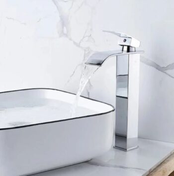 Krom Çanak Lavabo Bataryası Oval Havza Model Uzun/yüksek Gümüş Gri Lavabo Musluğu Çift Girişli