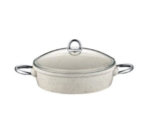 Taç Gravita Basık - Kısa Pilav Tenceresi - Beyaz - 24 Cm