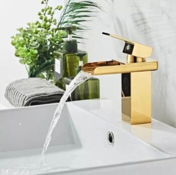 Gold Lavabo Bataryası Yeni Havza Model Yüksek Kalite Altın Lavabo Musluğu Çift Girişli Armatür