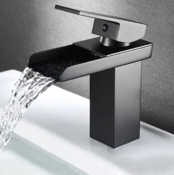 Siyah Lavabo Bataryası Yeni Havza Model Yüksek Kalite Lüks Lavabo Musluğu Çift Girişli Armatür