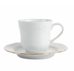 Porland Porselen Parlak Altın Yaldızlı 2 File Kahve Fincanı - 12 Parça