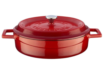 Lava Demir Döküm Trendy Serisi Kısa Pilav Tenceresi Kırmızı - 28 Cm