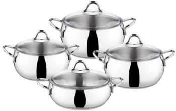 Özkent K-400 Defne Çelik Güveç 8 Parça Tencere Seti – Çelik Kulplu
