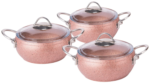 Özkent K-543 3'lü Tencere Seti - Rosegold