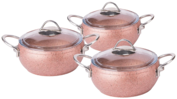 Özkent K-543 3'lü Tencere Seti - Rosegold