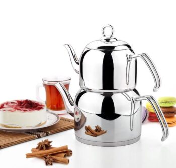 Özkent K-310 Menekşe Çaydanlık Mega Boy Çelik Sap