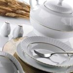 Kütahya Porselen Sedef Yaldızlı 22 Cm Yemek Tabağı 6 Lı