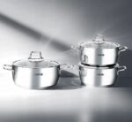 Nehir Silver Klasik 6 Parça Derin Çelik Tencere Set