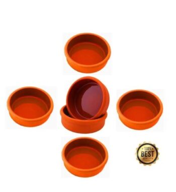 Elizi Çömlekleri Toprak Güveç Porsiyonluk Kase Sütlaç Kabı Sırlı 6'lı 280 Ml