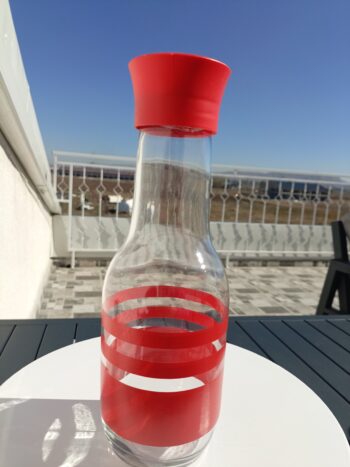 Hane 1 Adet Detoks Özellikli Gala Desen Sürahi & Karaf Su Şişesi Kırmızı